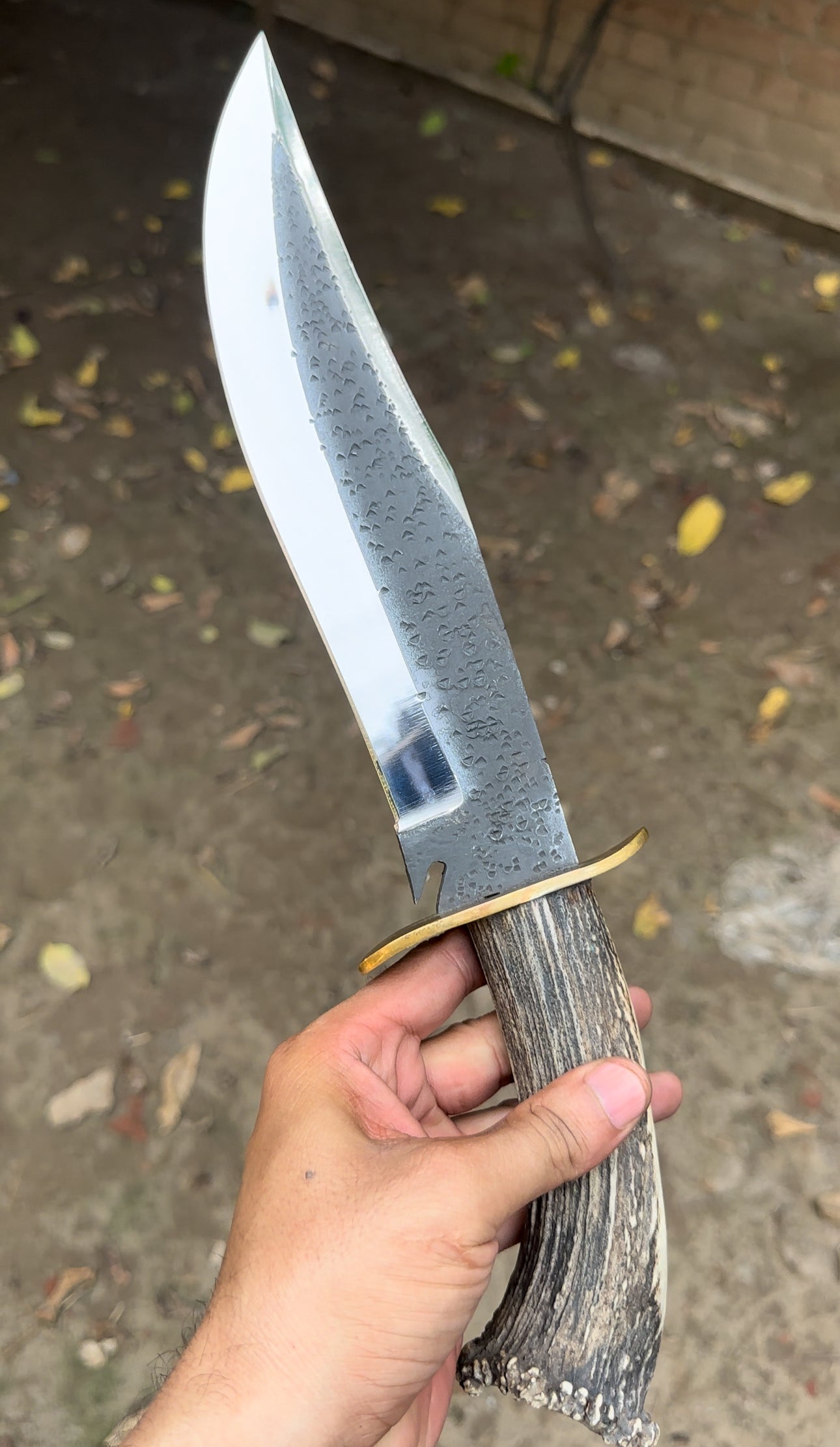 Custom Bowie Knife High Carbon Steel Blade Stag Handle