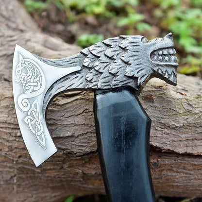 Handmade High Carbon Steel Viking Axe Wood Handle