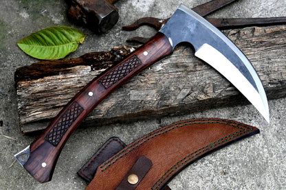 Custom Pair Of Kama Knife With Leather Sheath