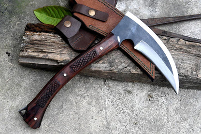Custom Pair Of Kama Knife With Leather Sheath