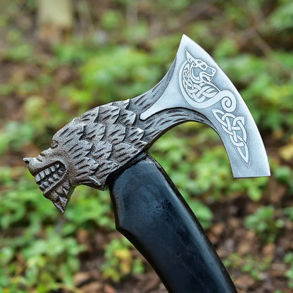 Handmade High Carbon Steel Viking Axe Wood Handle