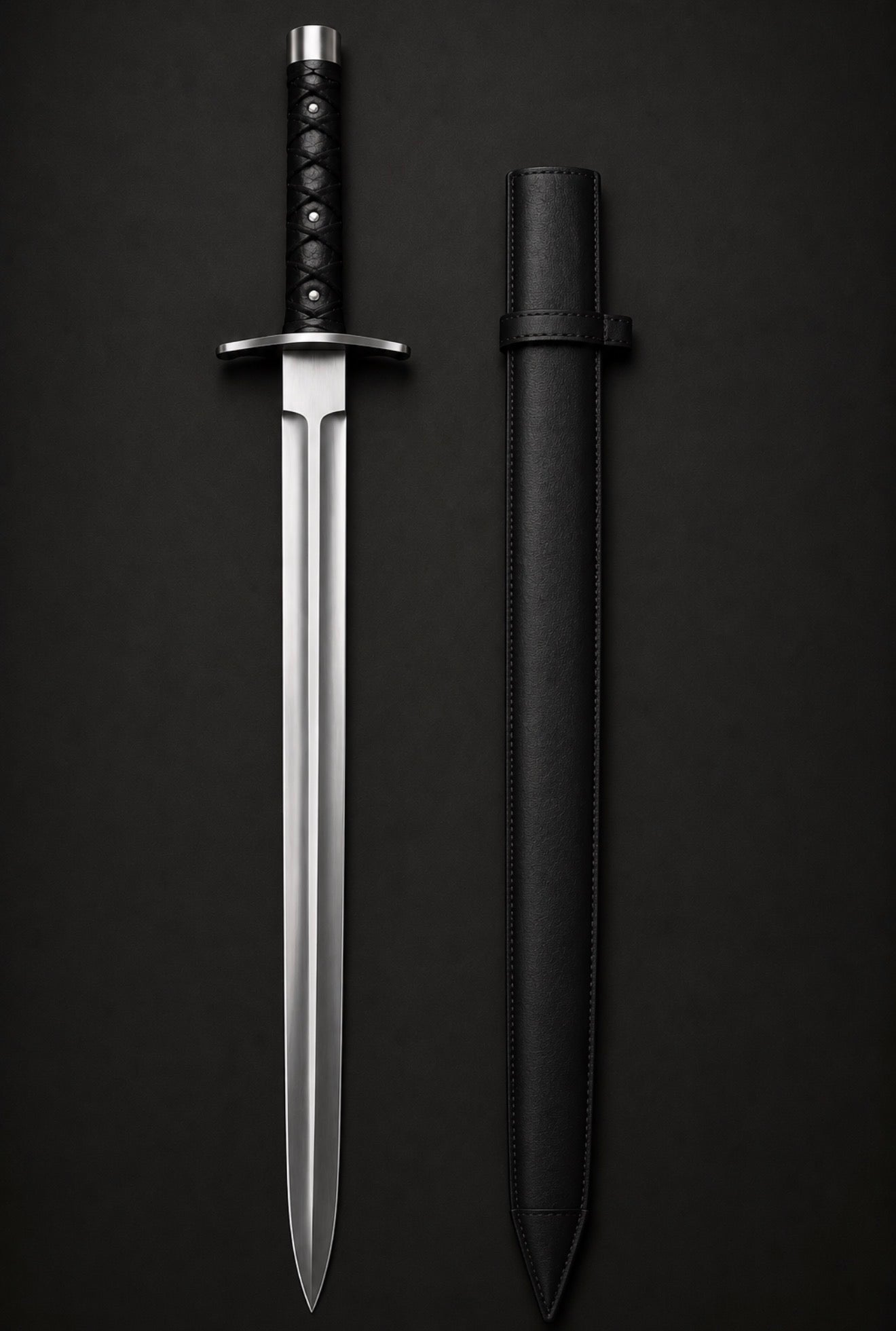 Custom Handmade Classic Medieval Sword High Carbon Steel Blade With Leather Sheath