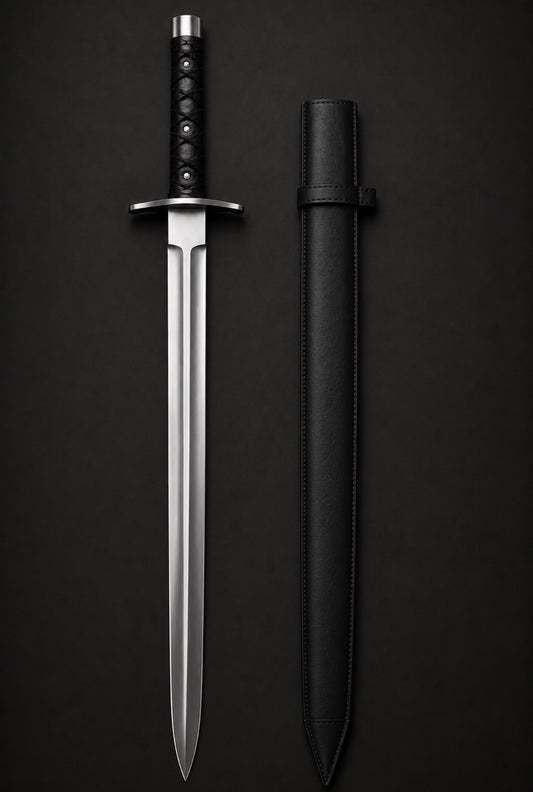 Custom Handmade Classic Medieval Sword High Carbon Steel Blade With Leather Sheath