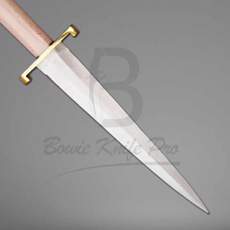 Dagger Knife Stainless Steel Blade Rasin Handle Brass Guard And Pommel With Knife Sheath VK-210