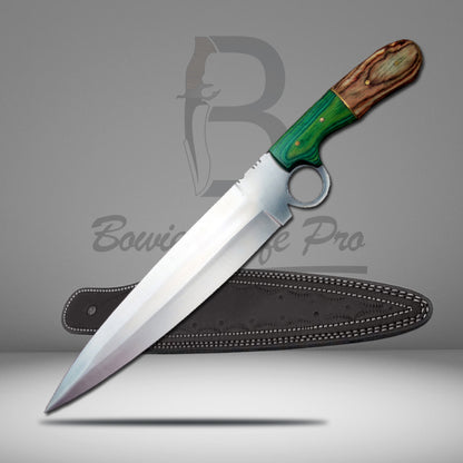 Dagger Knife Style Hunting Knife Steel Blade Wood Handle Full Tang Knife With Knife Sheath VK-214