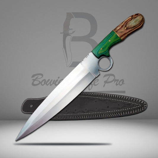 Dagger Knife Style Hunting Knife Steel Blade Wood Handle Full Tang Knife With Knife Sheath VK-214