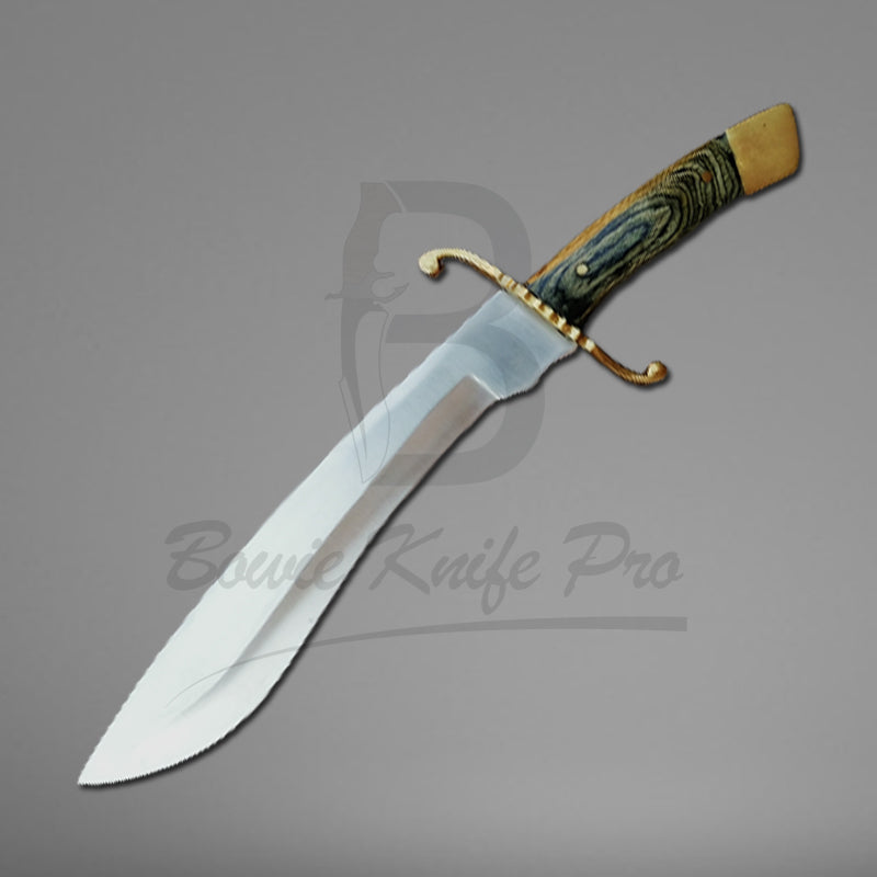 Hunting Knife Steel Blade Wood Handle Brass Guard And Pommel With Knife Sheath VK-211