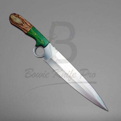 Dagger Knife Style Hunting Knife Steel Blade Wood Handle Full Tang Knife With Knife Sheath VK-214