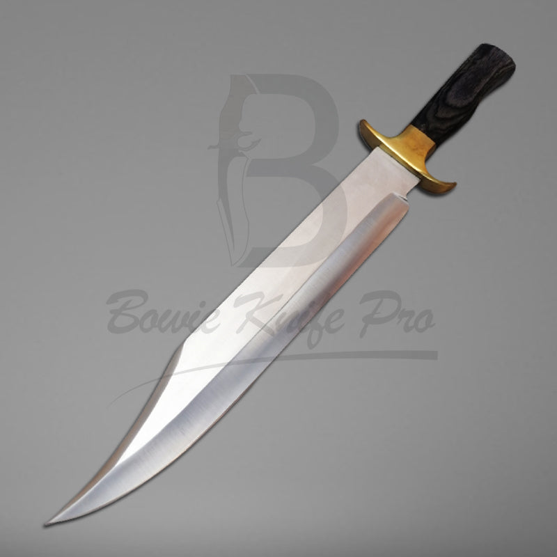 Hunting Bowie Knife Sharped Edge Stainless Steel Blade Brass Guard Wood Handle With Knife Sheath VK-204