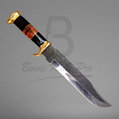 Bowie Knife Pro Crocodile Dundee Knife Style Hunting Knife High Carbon Steel Blade Brass Guard And Pommel With Knife Sheath VK-202