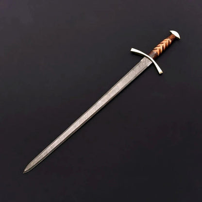 Custom Handmade Damascus Steel Sword | Viking Sword With Wooden Box VS-002